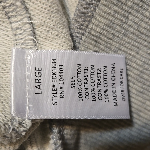 EVIDNT Women's Back Tie Crewneck Sweatshirt Gray & White Size L NWT - Picture 13 of 14
